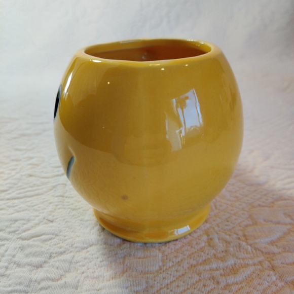 Vintage  1971 McCoy Ceramic Pottery Smiley Happy Face Coffee Cup Mug Yellow - Picture 4 of 9